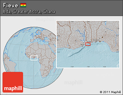 Gray Location Map of Fieve, hill shading