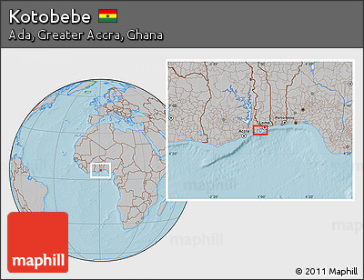 Gray Location Map of Kotobebe, hill shading