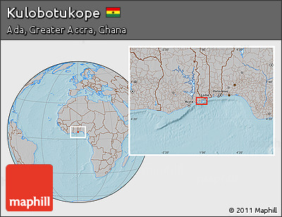 Gray Location Map of Kulobotukope, hill shading
