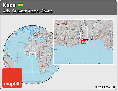 Gray Location Map of Kase