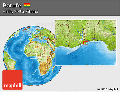 Physical Location Map of Batefe