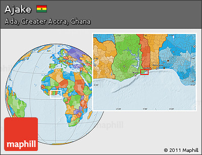 Political Location Map of Ajake