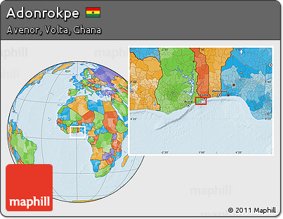 Political Location Map of Adonrokpe