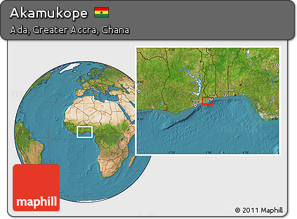 Satellite Location Map of Akamukope