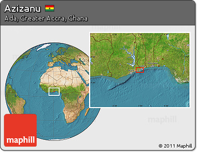 Satellite Location Map of Azizanu