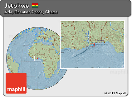 Savanna Style Location Map of Jetokwe, hill shading