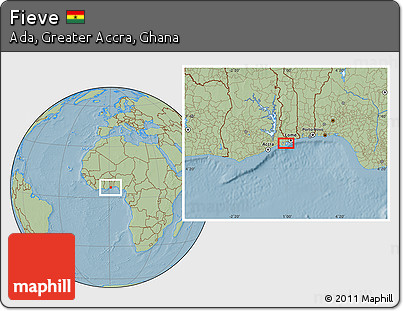 Savanna Style Location Map of Fieve, hill shading