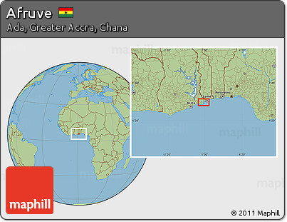 Savanna Style Location Map of Afruve