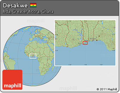 Savanna Style Location Map of Desakwe