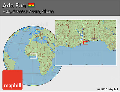 Savanna Style Location Map of Ada Fua