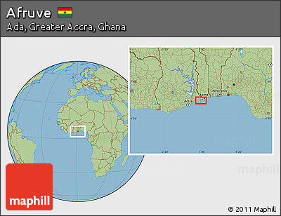 Savanna Style Location Map of Afruve