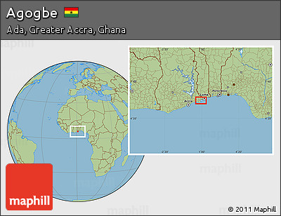 Savanna Style Location Map of Agogbe