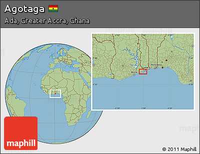 Savanna Style Location Map of Agotaga