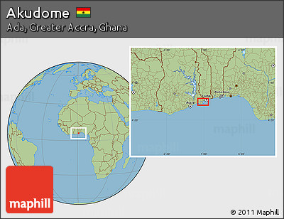 Savanna Style Location Map of Akudome