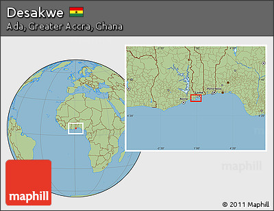 Savanna Style Location Map of Desakwe