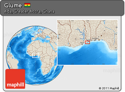 Shaded Relief Location Map of Glume