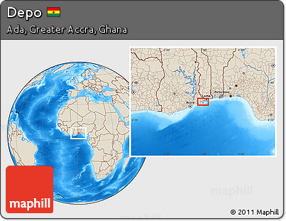 Shaded Relief Location Map of Depo
