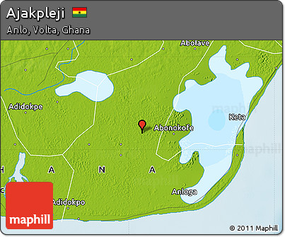 Physical Map of Ajakpleji