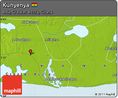 Physical Map of Kunyenya