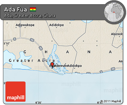 Shaded Relief Map of Ada Fua