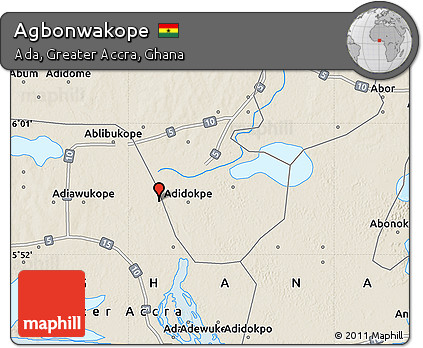 Shaded Relief Map of Agbonwakope