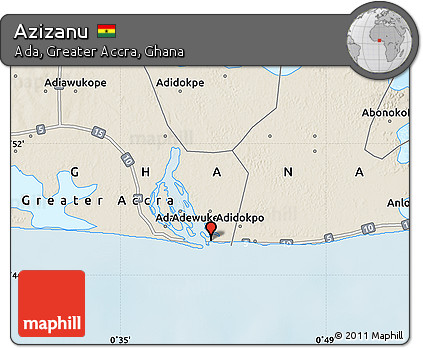 Shaded Relief Map of Azizanu