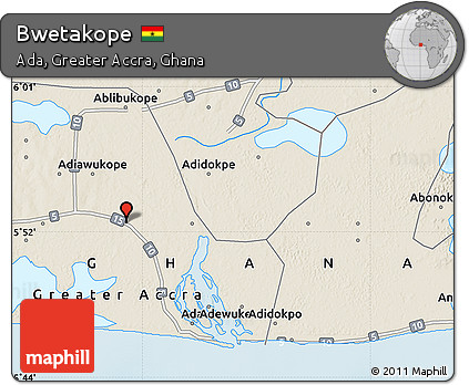 Shaded Relief Map of Bwetakope