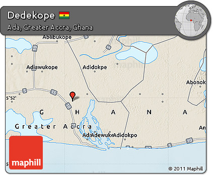 Shaded Relief Map of Dedekope