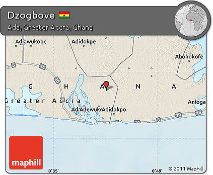 Shaded Relief Map of Dzogbove