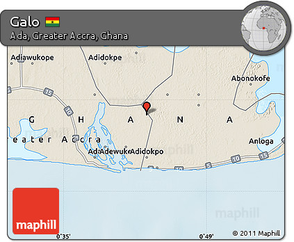 Shaded Relief Map of Galo