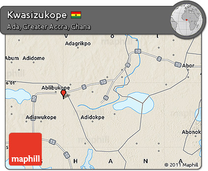 Shaded Relief Map of Kwasizukope
