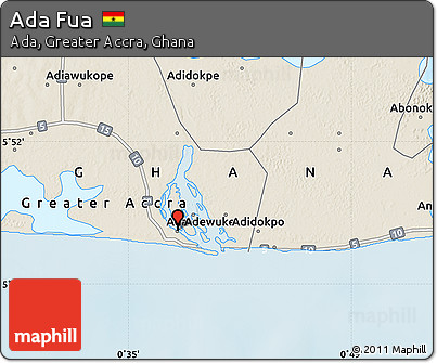 Shaded Relief Map of Ada Fua