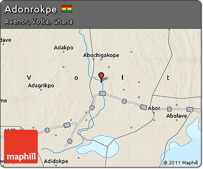 Shaded Relief Map of Adonrokpe