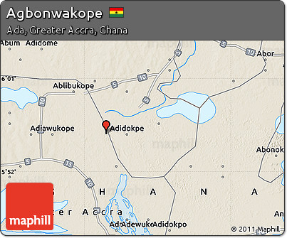 Shaded Relief Map of Agbonwakope