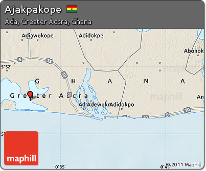 Shaded Relief Map of Ajakpakope
