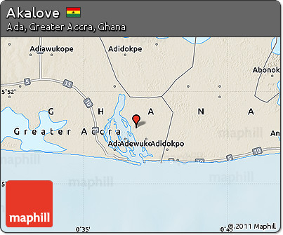 Shaded Relief Map of Akalove