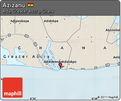 Shaded Relief Map of Azizanu