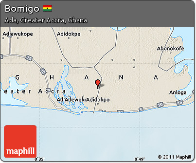 Shaded Relief Map of Bomigo