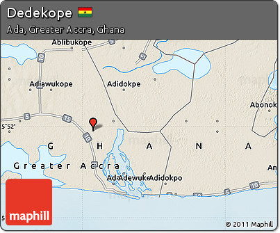 Shaded Relief Map of Dedekope