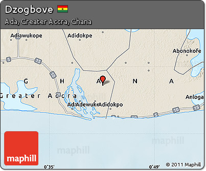 Shaded Relief Map of Dzogbove