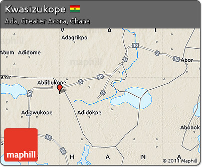 Shaded Relief Map of Kwasizukope