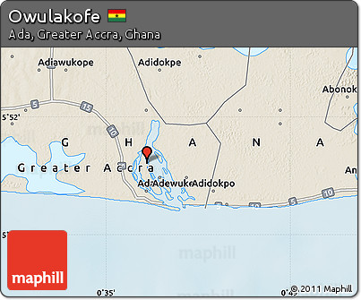 Shaded Relief Map of Owulakofe