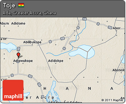 Shaded Relief Map of Toje