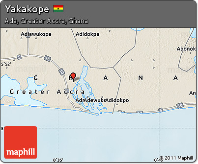 Shaded Relief Map of Yakakope