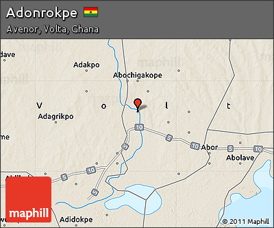 Shaded Relief Map of Adonrokpe
