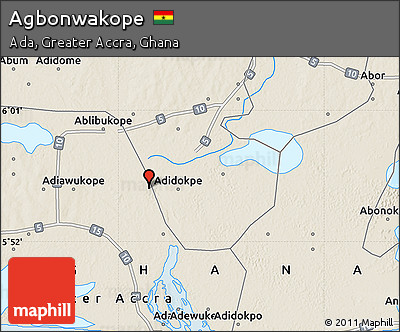 Shaded Relief Map of Agbonwakope