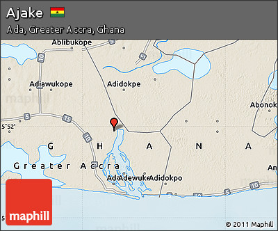 Shaded Relief Map of Ajake