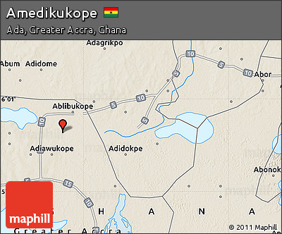 Shaded Relief Map of Amedikukope