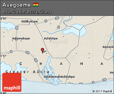 Shaded Relief Map of Avegoeme