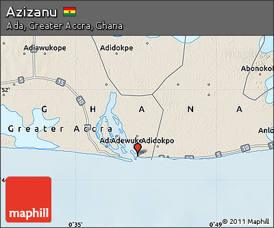 Shaded Relief Map of Azizanu
